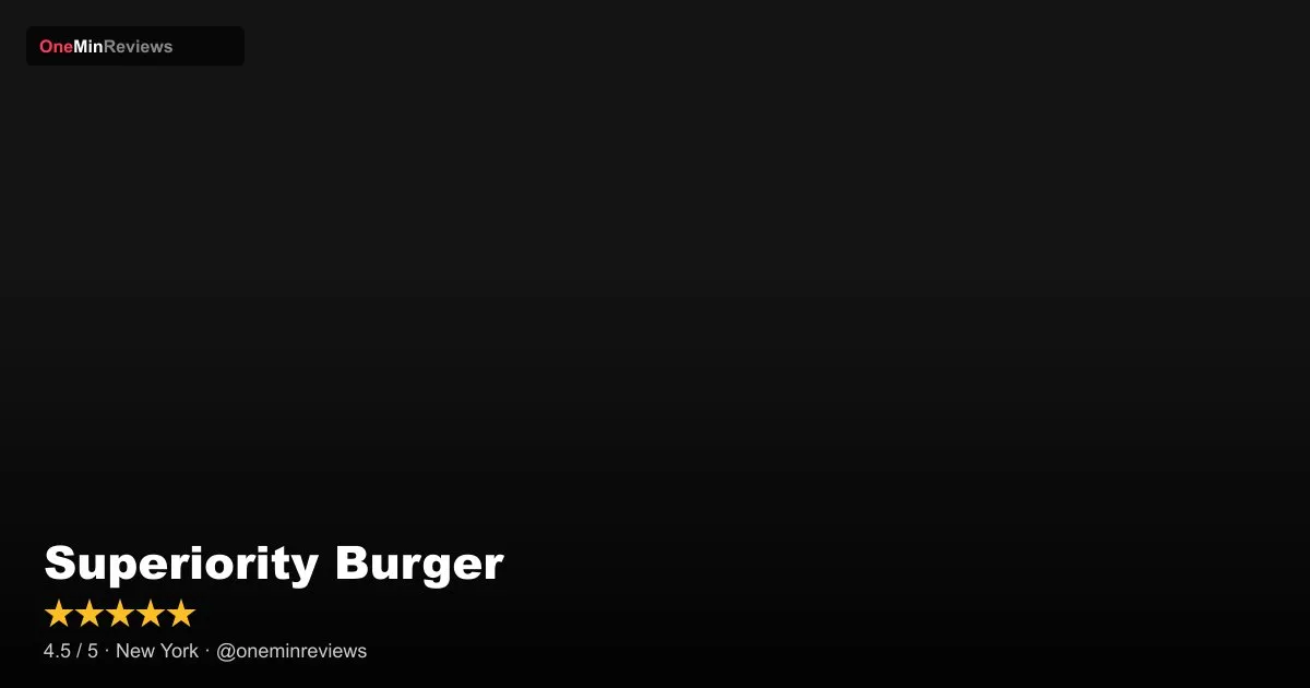 Superiority Burger food review thumbnail