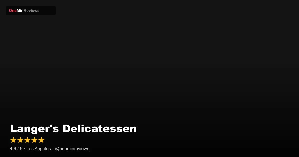 Langer's Delicatessen food review thumbnail